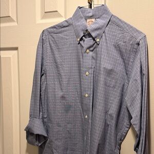 Brooks Brothers Light Blue Checkered Shirt